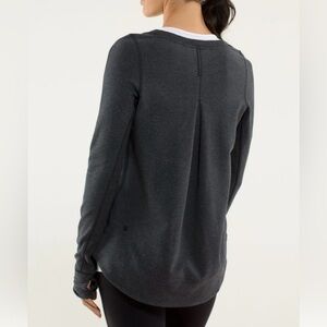 Lululemon Exhalation Pullover Heathered Black Women Sz 2/4